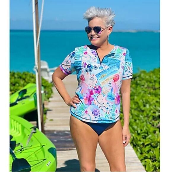 Kim Gravel swimsuits for All zip front swimsuit Sz 28 plus size - Picture 1 of 3
